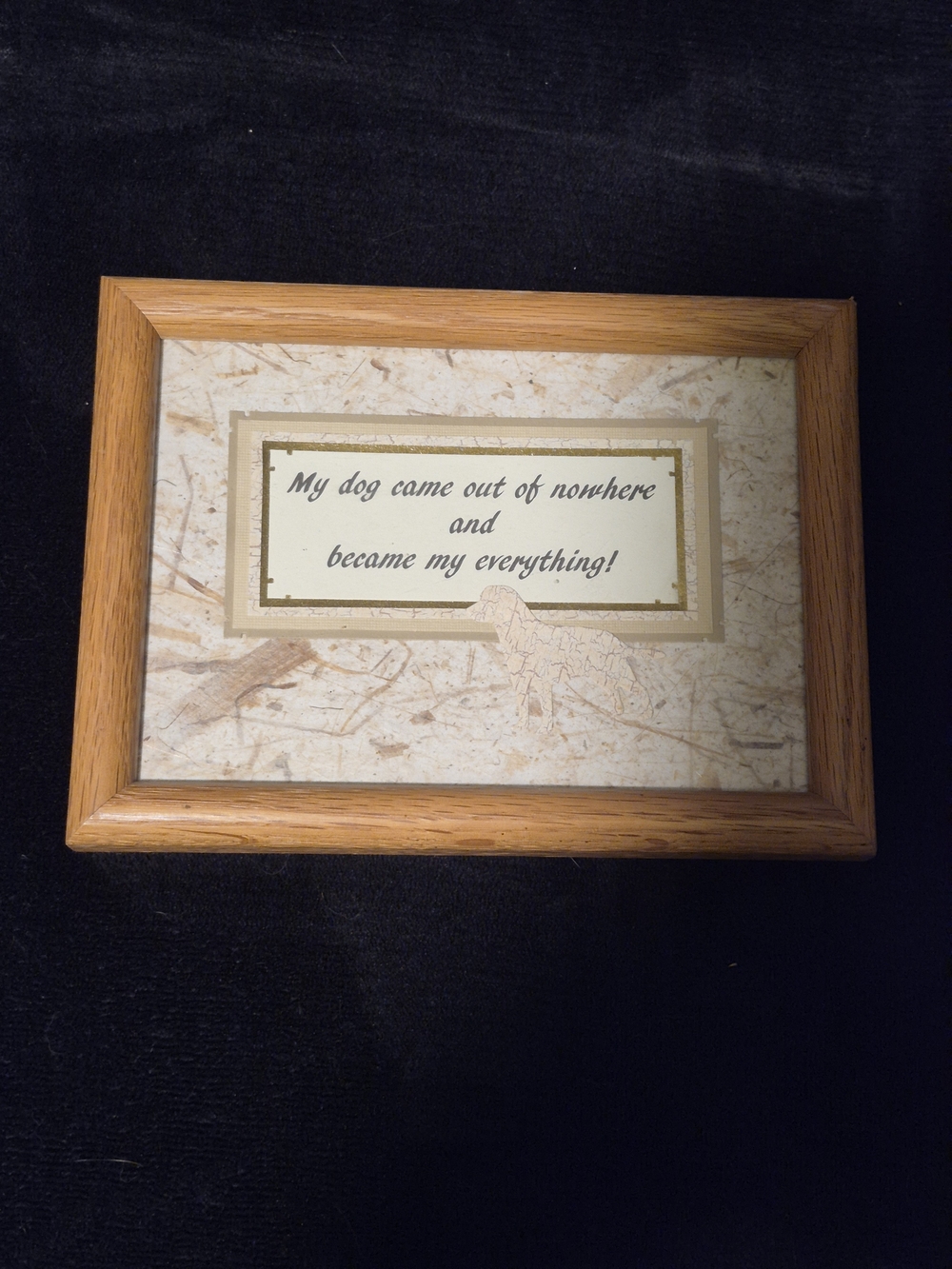 "My Dog Came Out of Nowhere" Signed Wood Wall Art